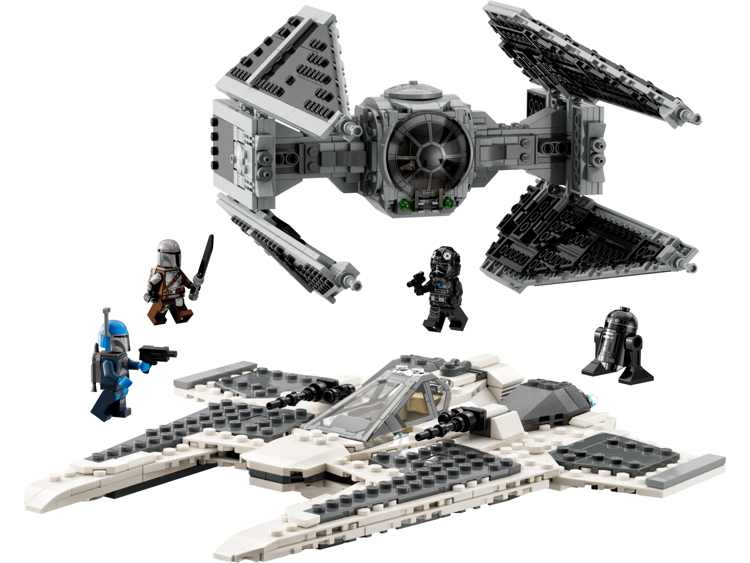Lego Mandalorian Fang Fighter vs. TIE Interceptor