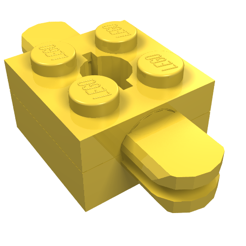 Lego Arm Holder Brick 2 x 2 with Hole and 2 Arms / Yellow