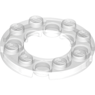 Lego Plate Round 4 x 4 with 2 x 2 Round Opening / Trans-Clear