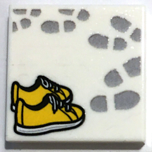 Lego Tile 2 x 2 with Shoes / FootPrints Print