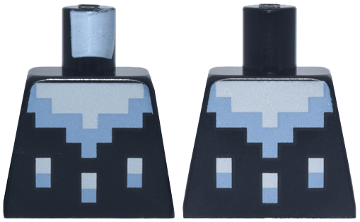 Lego Torso Pixelated Light Bluish Gray and Sand Blue Neckline and Dots Pattern / Black