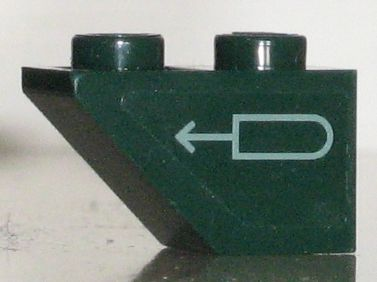 Lego Slope, Inverted 45 2 x 1 with Sand Green Russian Arrow Pattern Model Left Side (Sticker) - Set 7625