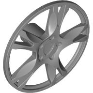 Lego Wheel Cover 5 Spoke Thick [Fits 56145] / Flat Silver