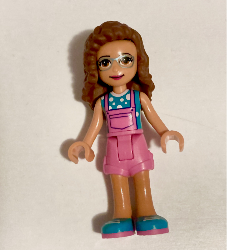 Lego Olivia - Dark Turquoise Top, Dark Pink Overall
