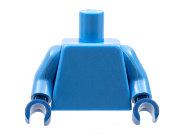 Lego Torso Plain / Medium Blue Arms / Dark Blue Hands