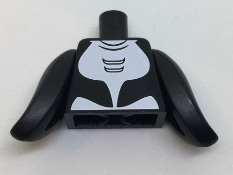 Lego Torso Orca with White Ventral Patch Pattern / Black Fins