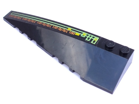 Lego Wedge 10 x 3 Left with Light Bars and Alien Characters Pattern (Sticker) - Set 7693