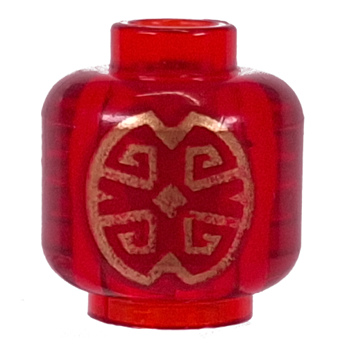 Lego Minifig Head (No Face), Gold Decorations Print