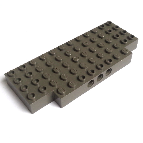 Lego Brick Special 5 x 12 with Two 1 x 2 Cutouts, 3 Holes on Side / Dark Gray