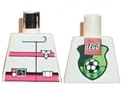 Lego Torso Res-Q Orange Stripes, Soccer Logo on Back Pattern / White