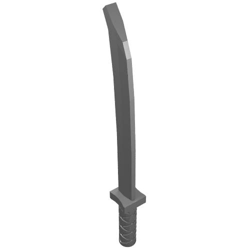 Lego Weapon Sword / Katana / Shamshir with Uncapped Pommel [Square Guard] / Flat Silver