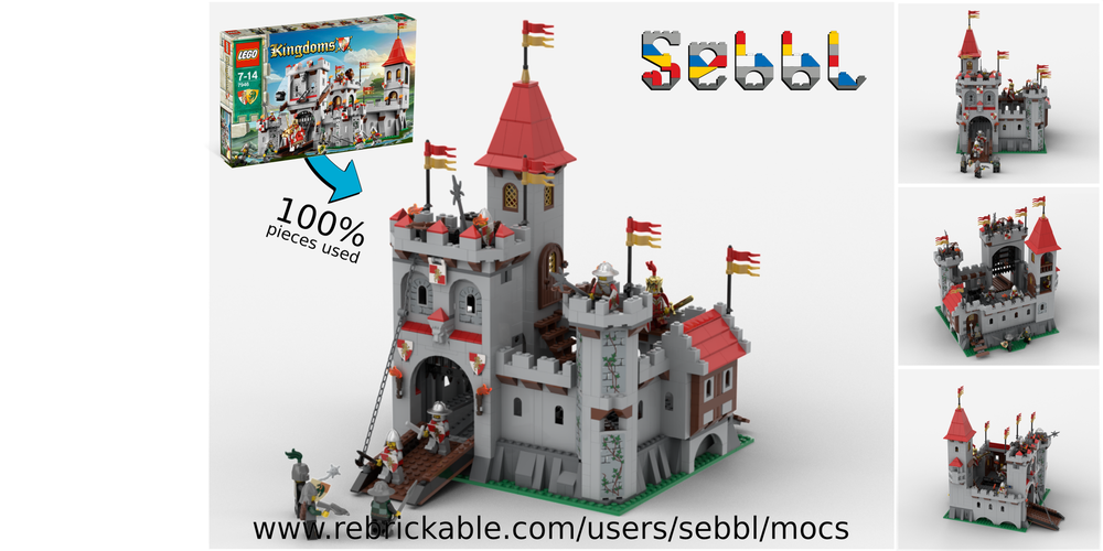 Lego 7946: Lion Knight's Castle - 100% Parts Used!