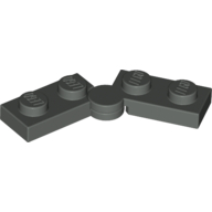 Lego Hinge Plate 1 x 4 Swivel Top / Base - Solid Clip [Complete Assembly] / Dark Gray