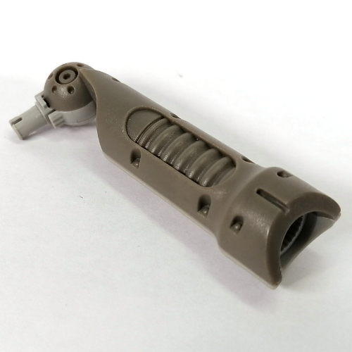 Lego Large Figure Limb, Mechanical Long, with Light Gray Pin and Socket and Light Gray Half, Left (Jens) / Dark Gray