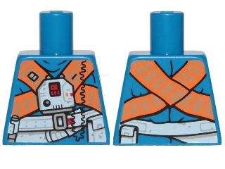 Lego Torso SW Jumpsuit, Orange Crossed Belts and Front Panel Pattern