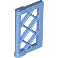 Lego Window 1 x 2 x 3 Pane Latticed with Thick Corner Tabs / Medium Blue