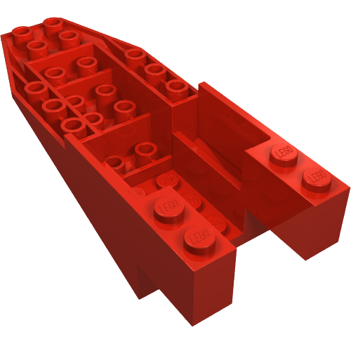 Lego Brick Wedged, Sloped Inverted 11 x 4 x 2 2/3 Cockpit / Red