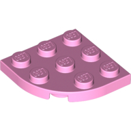 Lego Plate Round Corner 3 x 3 / Bright Pink