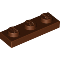 Lego Plate 1 x 3 / Reddish Brown