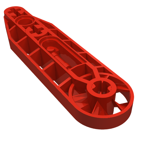 Lego Technic Beam 1 x 7 with Fan / Red