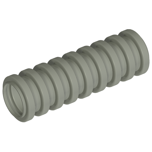 Lego Hose, Ribbed 7mm D. 3L / 2.4cm / Light Gray