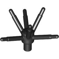 Lego Plant, Flower Stem with Bar and 6 Stems / Black