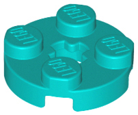 Lego Plate, Round 2 x 2 with Axle Hole / Dark Turquoise
