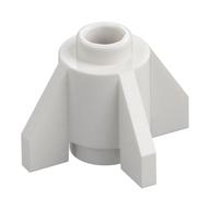 Lego Brick Round 1 x 1 with Fins, Open Stud / White