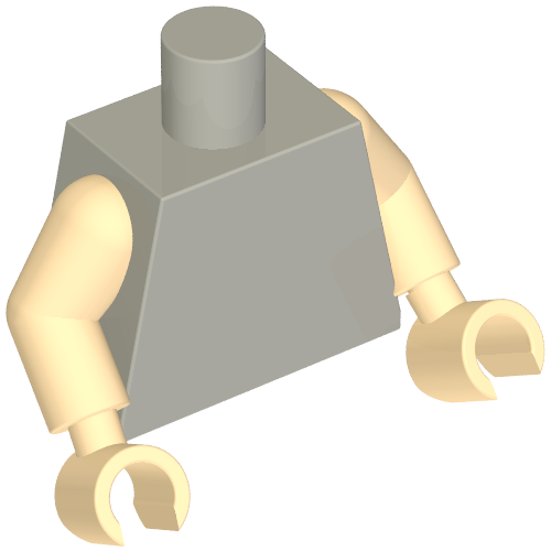 Lego Torso Tank Top with Silver Harness Print (Dr. Octavius), Light Nougat Arms and Hands / Light Bluish Gray