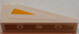 Lego Slope 18 4 x 1 with Bright Light Orange Triangle on White Background Pattern Model Right Side (Sticker) - Set 75021 / White