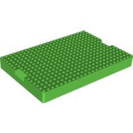 Lego Brick Special 16 x 24 x 2 with 1 x 4 Indents on Ends (5932 Container Top) / Bright Green
