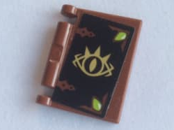 Lego Minifigure, Utensil Book Cover with Gold Goblin King Eye on Black Background Pattern (Sticker) - Set 41188