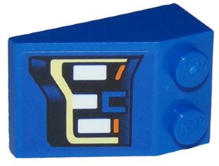 Lego Slope 33 3 x 2 with Ford F150 Raptor Headlight Pattern Model Right Side (Sticker) - Set 75875 / Blue