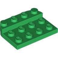 Lego Plate Round Corners Double 3 x 4 with 1 x 4 Raised Edge Studs / Green