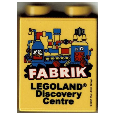 Lego Duplo Brick 1 x 2 x 2 FABRIK LEGOLAND Discovery Centre, 2012 Print / Yellow