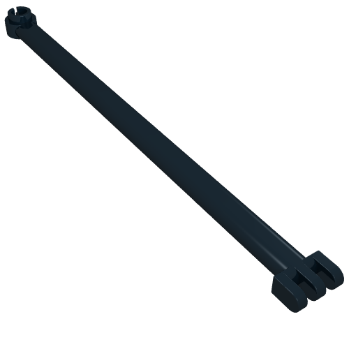 Lego Hinge Bar 12L with 3 Fingers and Open End Stud / Black