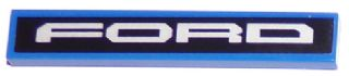 Lego Tile 1 x 6 with 'FORD' on Black Background Pattern (Sticker) - Set 75875 / Blue