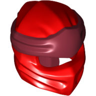 Lego Wrap with Long Back Knot, Dark Red Band Pattern