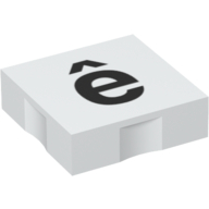 Lego Duplo Tile 2 x 2 with Lowercase 'ê' Print / White