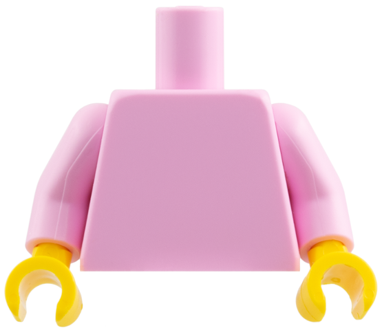 Lego Torso Plain / Bright Pink Arms / Yellow Hands