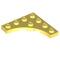 Lego Plate Special 4 x 4 with 3 x 3 Quarter Round Cutout / Bright Light Yellow