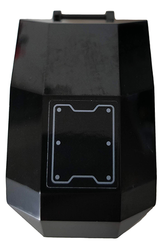 Lego Windscreen 4 x 4 x 4 2/3 with Bar Handle with Hull Plate and 6 Rivets Pattern (Sticker) - Set 76159 / Black