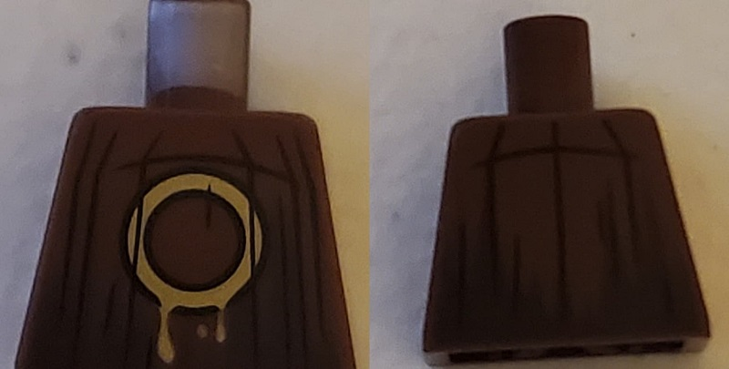 Lego Torso Layered Robe with Gold Circle Pattern / Reddish Brown