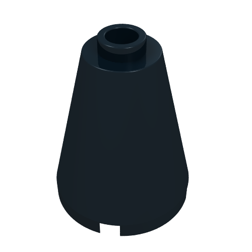 Lego Cone 2 x 2 x 2, Blocked Open Stud / Black