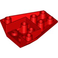 Lego Brick Wedged, Sloped Inverted 4 x 4 Triple [2 Connections between Front Studs] / Red