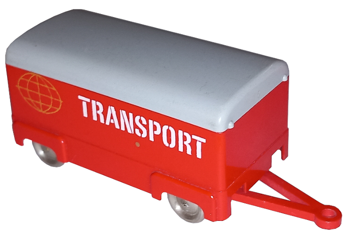 Lego HO Scale, Mercedes Box Trailer with Gray Top / Red