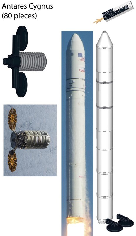 Lego Antares with Enhanced Cygnus (Saturn V scale)
