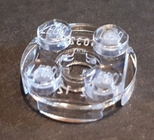 Lego Plate, Round 2 x 2 with Axle Hole / Trans-Clear