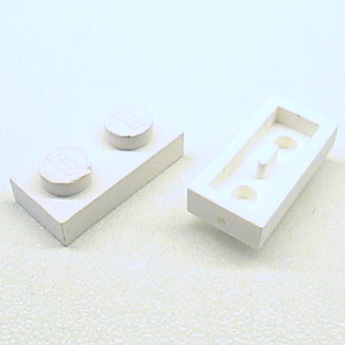 Lego Plate 1 x 2 [Old Style Bottom] / White