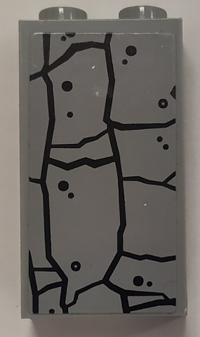 Lego Panel 1 x 2 x 3 with Side Supports - Hollow Studs with Cracked Wall Pattern (Sticker) - Set 60185